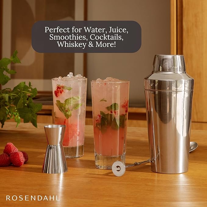 Rosendahl Grand Cru Highball Glasses (Set of 8) - 4 x 10.1 Oz, 4 x 9.1 Oz Premium Crystal Cocktail Glasses for Whiskey, Mixed Drinks, and Tall Beverages - Classic Clear Highball Tumbler Barware