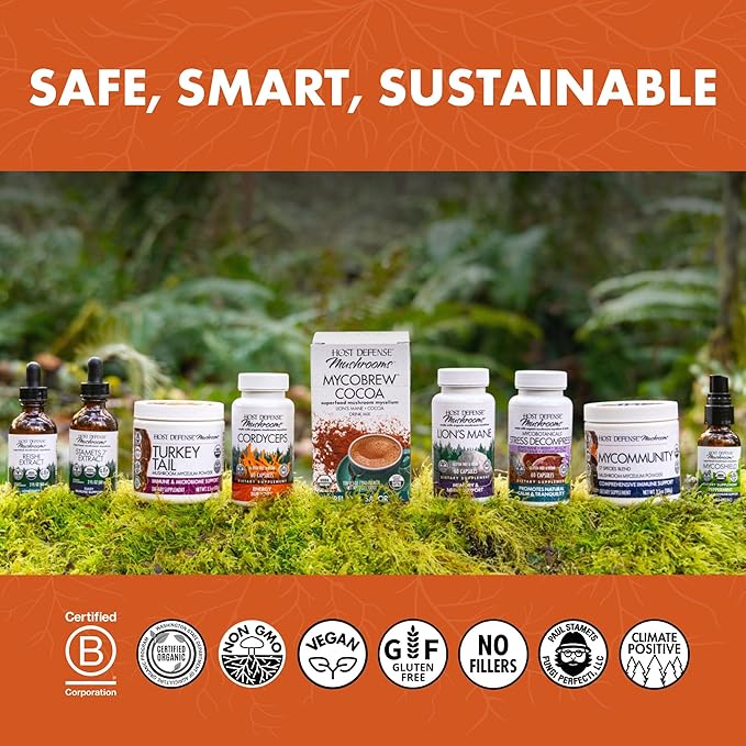 Host Defense Cordyceps Capsules - Immune & Energy Support Supplement - Kidney Health Supplement with Cordyceps - Fitness Support Supplement to Aid Oxygen Uptake - 60 Capsules (30 Servings)*