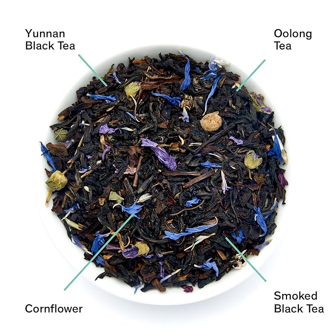 August Uncommon Black Metallic – Violet and Elderberry Holiday Tea – Lush Loose Leaf Black Tea with Dark Berry & Floral Notes – Caffeinated Blend for Creative Winter Moments (1.75oz)