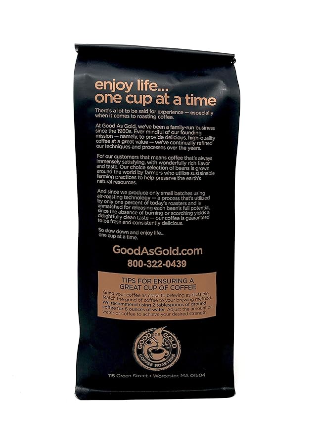 Good As Gold Coffee Roasters - French Vanilla Flavored Whole Bean Coffee, 12 Oz