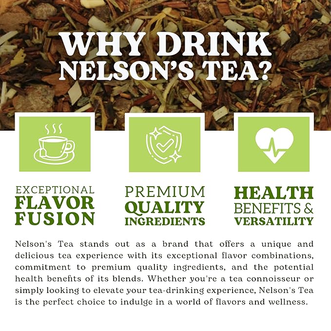 Nelson's Tea Raspberry Chocolate Truffle - Loose Leaf Black Tea with Raspberry Leaf, Rooibos, Truffle Essence, Carob Beans, Hibiscus & Chocolate Chips, Infused with Natural Flavors - 2 oz.