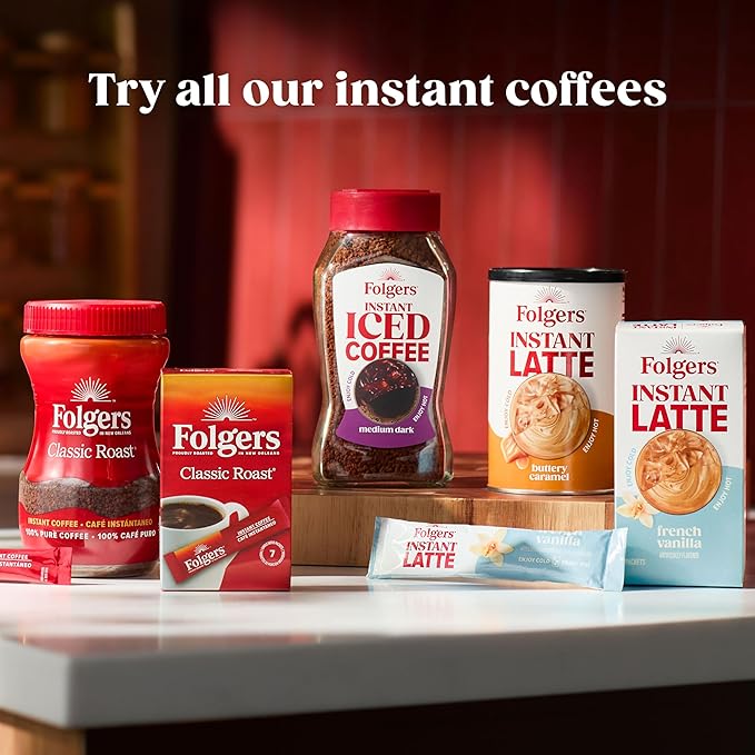 Folgers Instant Iced Coffee, 7 Ounce (Pack of 6)