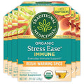 Traditional Medicinals Tea, Organic Stress Ease Immune with Adaptogens, Everyday Immune Support, Reishi Warming Spice, 96 Tea Bags