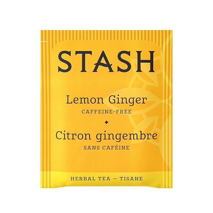 Stash Tea Lemon Ginger Herbal Tea, 6 Boxes of 30 Tea Bags Each (180 Tea Bags Total)