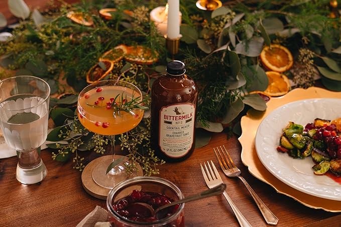 Bittermilk No.5 Charred Grapefruit Tonic with Bulls Bay Sea Salt – All Natural Handcrafted Cocktail Mixer – Margarita Mix, Cocktail Mixer