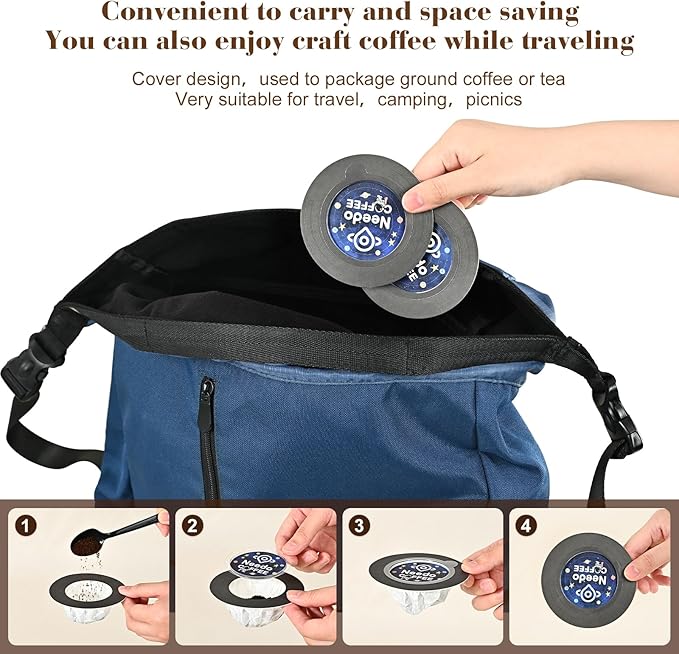 UFO Coffee Filter Paper Bag, Hanging Ear Drip Coffee Bag Single Serve Disposable Drip Coffee Filter Bag Perfect for House, Travel, Office Daily (30)