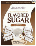 Javamelts Hazelnut Flavored Sugar Packets | Pure Cane Sugar for Baking, Coffee Syrup Substitute, Cocktails, Tea | Non GMO, Non Dairy, Gluten Free, Kosher | 1,000 Bulk Sugar Packets