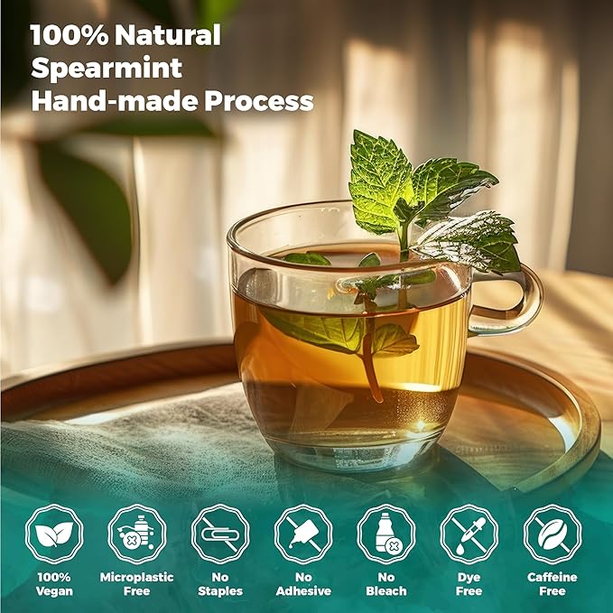 Lavitali, Spearmint Leaves Tea Bag | 120 bags, 100% Pure Herbal Tea | Caffeine-Free, Antioxidant-Rich, Eco-Friendly Filter Bag | Daily Natural Botanical, Hot or Iced Herbal Infusion