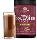 Ancient Nutrition Collagen Peptides Powder, Multi Collagen Protein, Women & Men, Vitamin C, Probiotics, Hydrolyzed Collagen, Supports Skin, Joints, Gut Health, Chocolate, 24 Servings