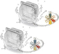 Snowflake Tea Infuser Set, 2 PCS Stainless Steel Tea Balls with Rhinestone Colorful Enamel Gold & Silver Pendant, Reusable Loose Leaf Strainer for Winter & Christmas Gift