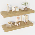 30 Inch Floating Shelves, 12" Deep Floating Shelf Wall Mounted, 30" Wall Shelves, Rustic Deep Bookshelf, Extra Deeper & Thicker Display Shelves for Bedroom, Living Room, Oak, Set of 2