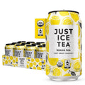 Just Ice Tea, Lemon Flavored Black Iced Tea, 12-Pack (12oz Cans), USDA Certified Organic, Real Brewed, Low Calorie, No Artificial Sweeteners, Fair Trade, Made in USA.