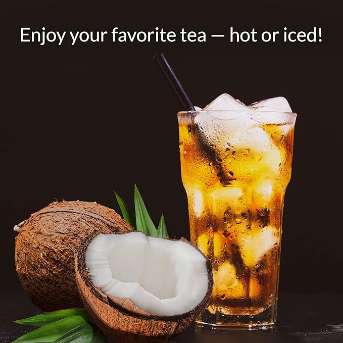The Republic of Tea HiCAF Toasted Coconut Black Tea, 50 Tea Bags, High-Caffeinated Gourmet Herbal Blend