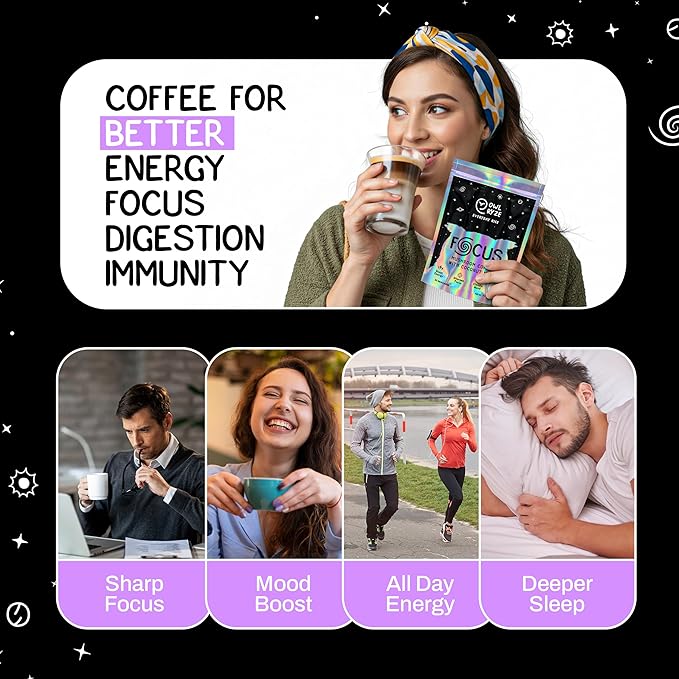 OwlRyze Mushroom Coffee Focus with Coconut Milk and 6 Adaptogenic Mushrooms, MCT Oil, Premium Instant Coffee for Better Energy, Focus, Digestion, Immunity with Lions Mane & Turkey Tail, 30 servings