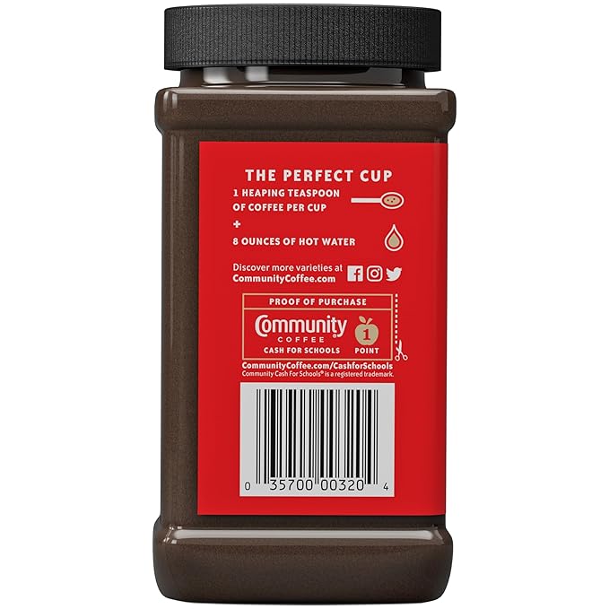Community Coffee Signature Blend Instant Coffee, 84 Ounces, Dark Roast 7 Ounce Jar (Pack of 12)