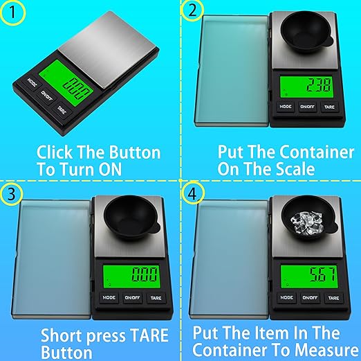 Digital Pocket Scale, Gram Scale 1000g x 0.01g, Food Scale, Jewelry Scale, Coffee Scale, Kitchen Scale for Powder, Medicine, Gold, Gem, Grams and Ounces Scale with Backlit LCD