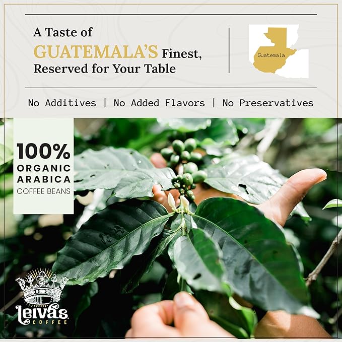Leiva’s Breakfast Blend Medium Roast Coffee, Roasted to Order, Small Batch Guatemalan Beans – Organic Single Origin Coffee Ground - Low Acidity Medium Roast for Drip & French Press Brews (2 Pack)