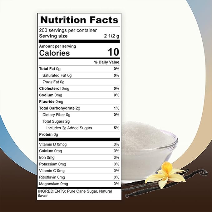 Javamelts French Vanilla Flavored Sugar Packets | Pure Cane Sugar for Baking, Coffee Syrup Substitute, Cocktails, Tea | Non GMO, Non Dairy, Gluten Free, Kosher | 200 Bulk Sugar Packets