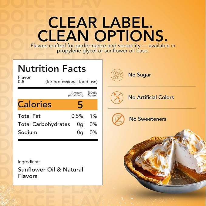 Dolce Flav Natural Pumpkin Spice Extract – 8 Ounce Oil-Soluble Kosher, Sugar-Free, Concentrated Warm Pumpkin Spice Flavoring for Baking, Smoothies & Desserts