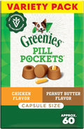 Greenies Pill Pockets for Dogs Large Size, Soft Dog Treats, 15.8 oz. Pouch Variety Pack, Two Flavors (60 Treats)