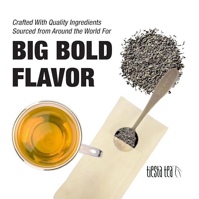 Tiesta Tea - Chinese Gunpowder, Loose Leaf, Traditional Smoky Green Tea, Premium Aromatic Blend, Medium Caffeinated, Make Hot or Iced & Brews Up to 200 Cups, 16 Ounce Resealable Bulk Pouch