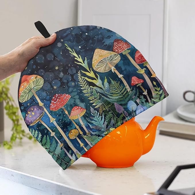 Mushroom Tea Cozy for Teapot Insulated Small Tea Pot Cozy for Kitchen Accessories Designed in England Kettle Kitchen Dust Cover