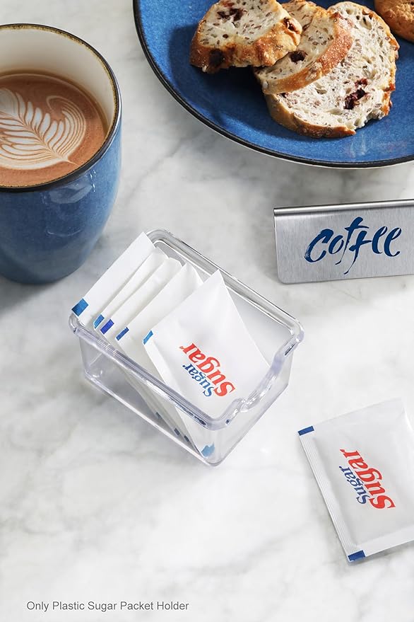 New Star Foodservice 28447 Plastic Sugar Packet Holder, Clear, Set of 12