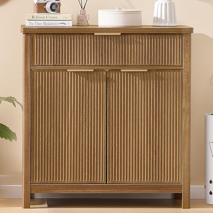 AOGLLATI Sideboard Buffet Storage Cabinet with Storage and Drawers, Buffet Table Coffee Bar Cabinet for Kitchen Entryway Living Room, Wood