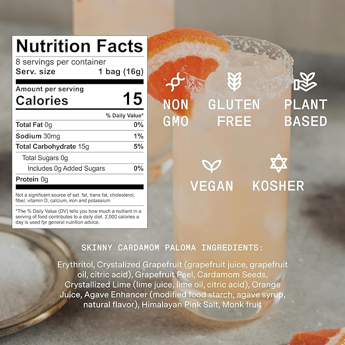 SAYSO Skinny Spicy Margarita, Honey Rosemary Moscow Mule & Skinny Cardamom Paloma Cocktail Tea Bags - Instant Cocktail or Mocktail Mixers - No Hot Water - Home Bar - Organic Ingredients, 3-Pack