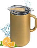 Served Premium Insulated Pitcher (2L/66oz) - Double Walled, Copper Lined Stainless Steel Pitcher with Lid - Vacuum Insulated Carafe for Hot Coffee, Tea, Iced Drinks, Water, Cocktails, and More
