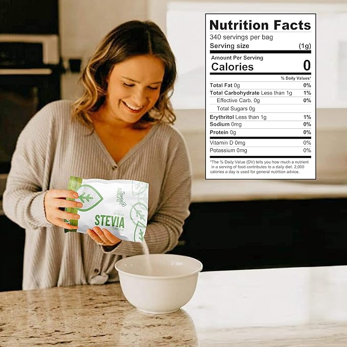 Sweet Nature Stevia Sweetener Powder - All Natural - Kosher - Gluten and Sugar Free 12 OZ
