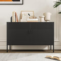 Metal Storage Cabinet with Doors,Black Accent Cabinet,Metal Locker Storage Cabinets,2 Door TV Media Stand with Removable Shelves for,Home,Office,Entryway,Living Room