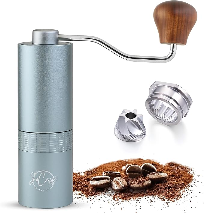 Manual Coffee Grinder for Home Use, Stainless Steel Conical Burr, Espresso Bean Coffee-Grinder, Best Small Portable Mill, Adjustable Grind Settings, Mini Hand Crank, Moledor de Cafe de Grano