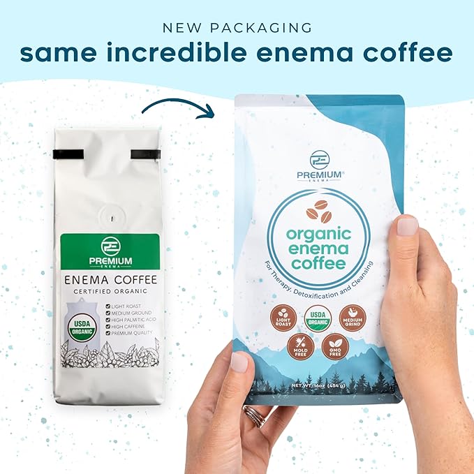 Premium Enema Organic Coffee for Enemas - Light Roast Medium Ground Specialty Grade High Palmitic Acid Caffeine Fair Trade 1Lb (3 Pack)