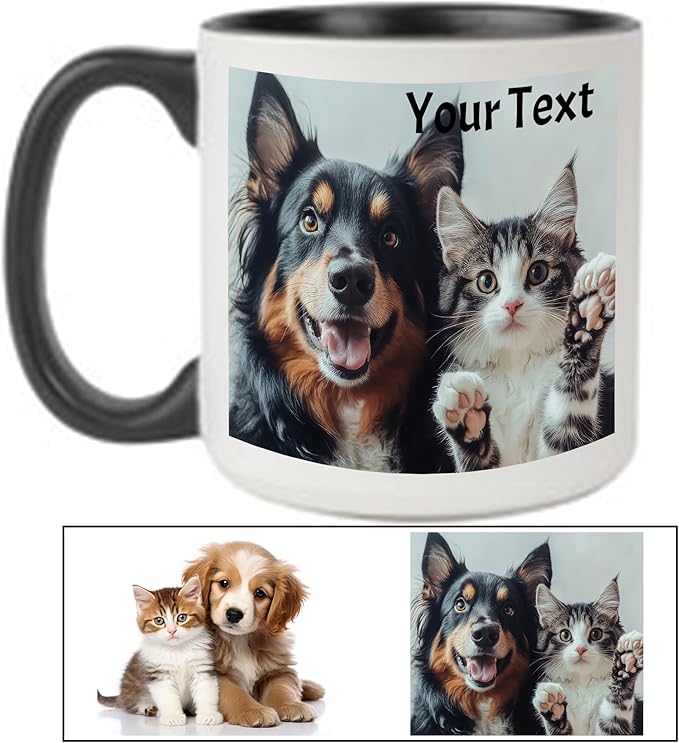 Custom Photo Ceramic Coffee Mug, Jumbo Sized-20oz, Glossy or Matte Finish (2 Images)
