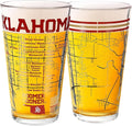 Greenline Goods – University of Oklahoma Sooners College Pint Beer Glasses (Set of 2), 16 oz – Full-Color Logo + Campus Map