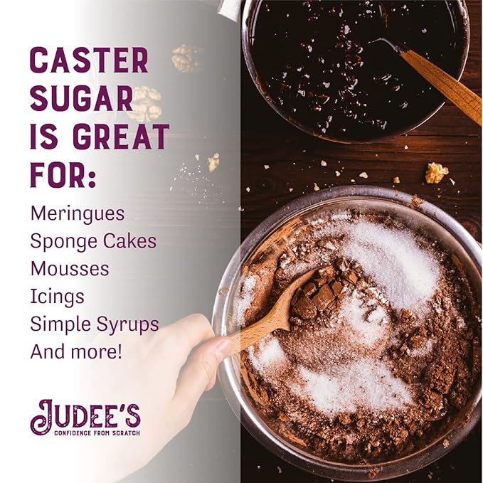 Judee's Gluten Free Superfine Caster Sugar - Ideal Caster Sugar for Baking Delicate Desserts - Gluten-Free Resealable Pouch - 80 oz, Pack of 1