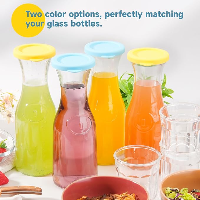 Silicone Carafe Lids Only Fit Glass Carafe with a diameter of 3.2", 4 Packs Replacement Lid Compatible with NETANY 1 Liter 35oz Glass-Carafe, Please Check the Size Before you Buy (Only lid)
