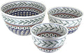 Blue Rose Polish Pottery - Green Evergreen Mixing Bowl Set - 3 Mixing Bowls - Polish Pottery Holiday Bowls, Festive Evergreen Christmas Design for Baking, Mixing & Serving