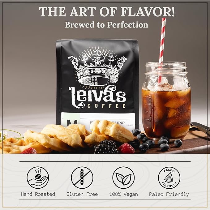 Leiva’s Breakfast Blend Medium Roast Coffee (8oz), Roasted to Order, Small Batch Guatemalan Beans – Organic Single Origin Coffee Beans - Low Acidity Medium Roast for Drip & French Press Brews
