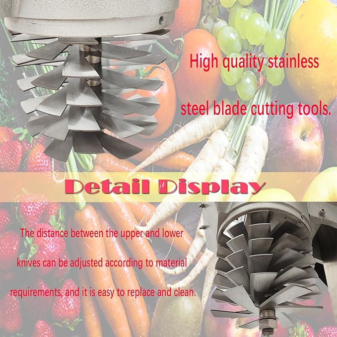 220V 2200W Commercial Food Crusher Electric Food Shredder Stainless Steel Food Grinder Chopper Mixer for Meats Vegetables Fruits Ice