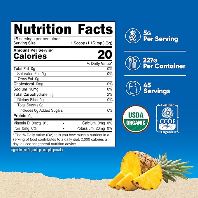 Nutricost Organic Pineapple Powder (8 OZ) - USDA Certified Organic, Pineapple Juice Powder, Gluten Free