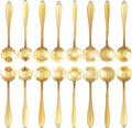 16 Pcs Teaspoon Tea Spoons, ESRISE Stainless Steel Cute Coffee Spoon for Tea Party Decorations (Gold)