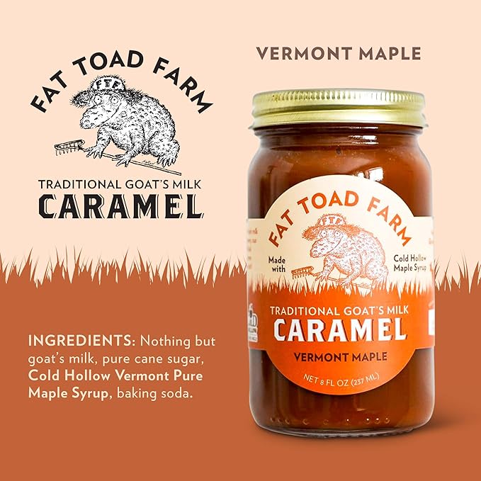 Fat Toad Farm Traditional Goat’s Milk Caramel Sauce/Cajeta, Vermont Maple, Gluten Free, 8 fl oz