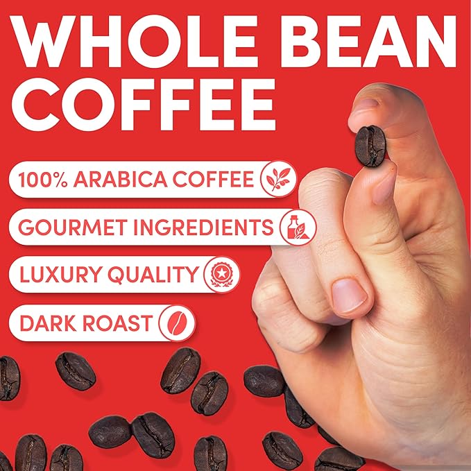 Sarasota Coffee Whole Bean Decaf | Dark Roast Gourmet Decaffeinated Coffee Beans | Low Acid, Mold Free, Specialty Grade Bulk Beans | 5lb (80 oz)