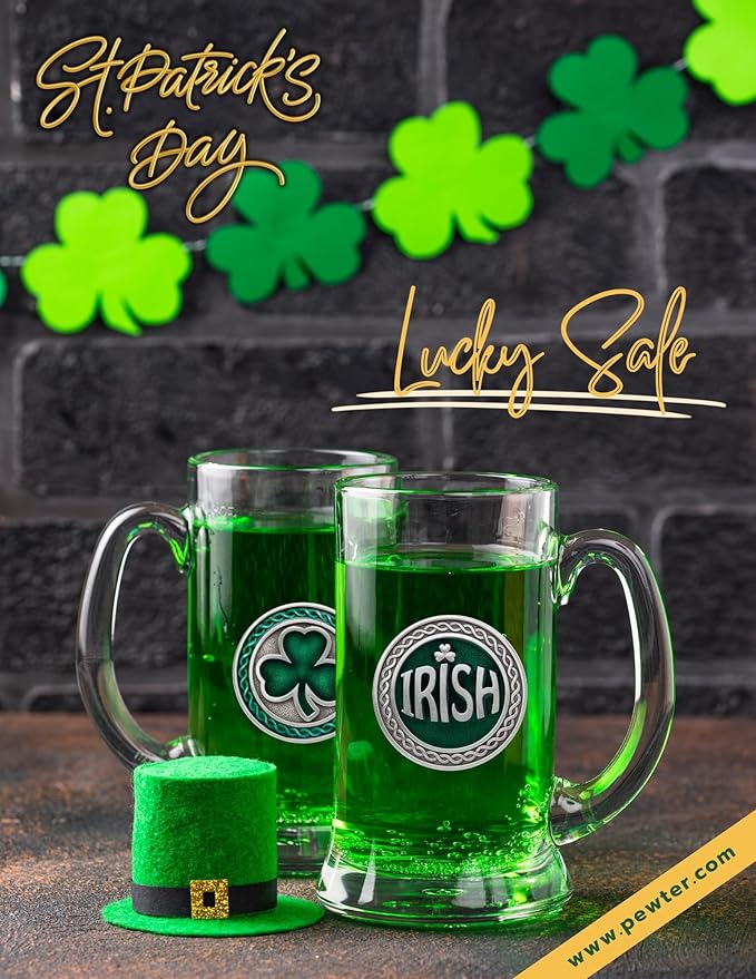 Heritage Pewter Irish Double Old Fashion | Double Rocks Glass 14 OZ for Liquor | Expertly Crafted Pewter Glass