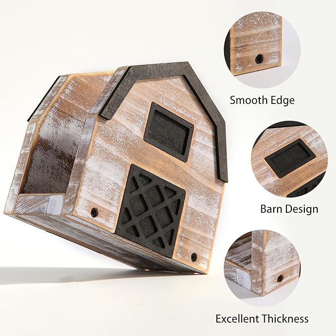 Vintage Wooden Napkin Holder for Table,Rustic Farmhouse Napkin Holders for Paper Napkins. (5.5"x5.5"x3")