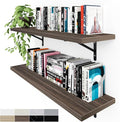 Kaboon 36 inch Long 10 inch Deep Floating Shelves for Wall Set of 2, Large Open Shelves Wall Mounted, Space Saving Home and Commercial Use, Eucalyptus