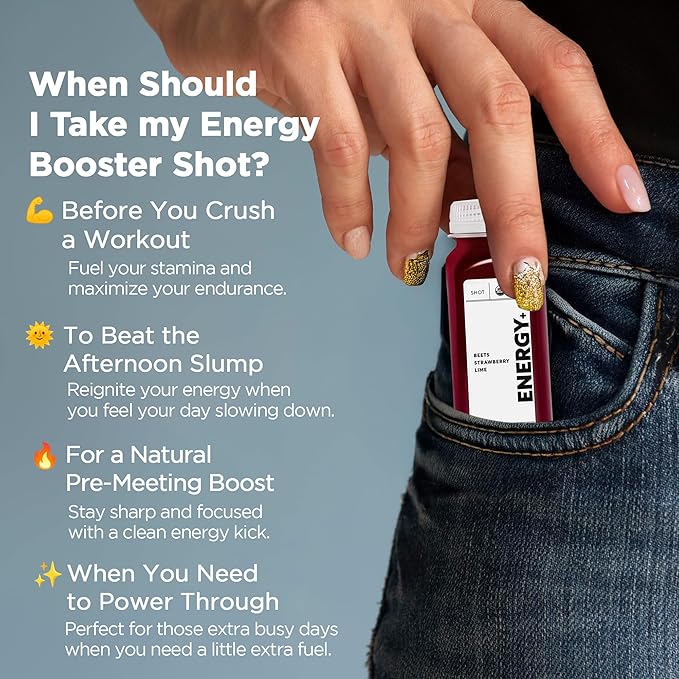 O2 Living Energy Booster Juice Shots - 2oz - 12 Pack - Organic Cold-Pressed Juice Shots, No Added Sugars or Water, Naturally Sweetened from Fruits, Fresh Pressed, Packed with Nutrients and Vitamins