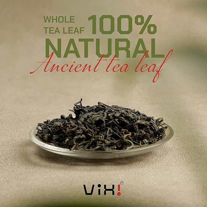 VIXI Green Tea Loose Leaf, (8.00 Oz), Vietnam's Mountain Tea, Caffeinated, Antioxidant, Dried Whole Full Large Leaves, 100% Natural from Ancient Tea Tree for Hot and Cold Brew